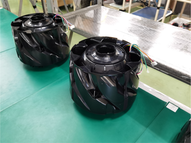 アンデス電気　空気清浄機バイオミクロンサークルシリーズ　製造工場レポート　ファンモーター組み立て