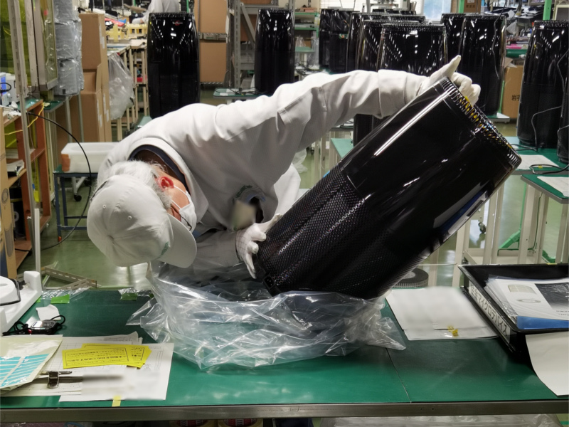 アンデス電気　空気清浄機バイオミクロンサークルシリーズ　製造工場レポート　梱包作業